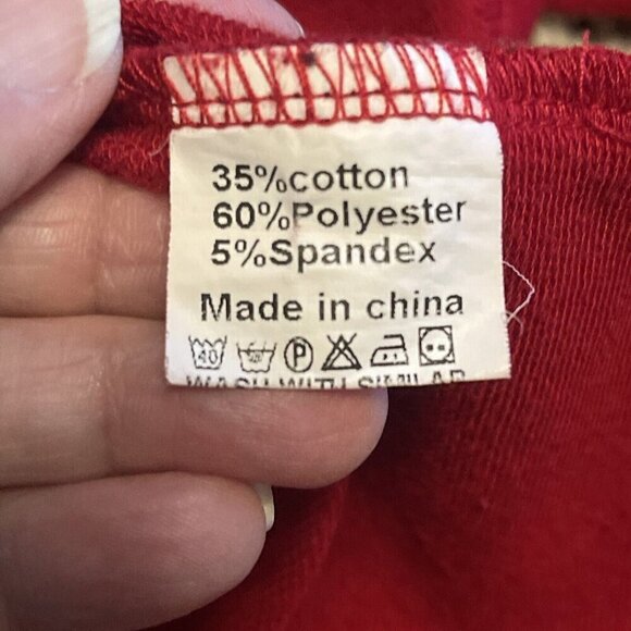 Pullover Hoodie Long Sleeves Casual Asymmetric Hem Top Women’s Sz M , Deep Red - Picture 12 of 12